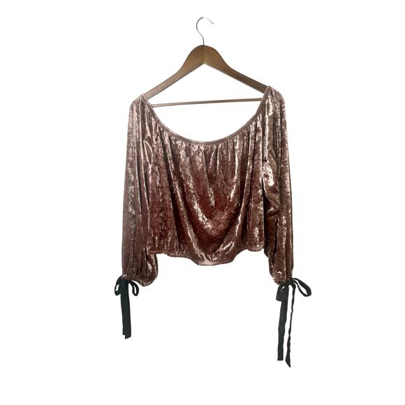 Forever 21 Womens Top 3XL Fairy Velvet Whimsigoth Romantic Holiday Peasant Boho - Picture 7 of 8